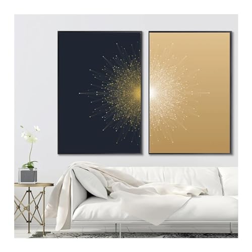 Maison mur art décor abstrait géométrique avec grand format de 65x90cm
