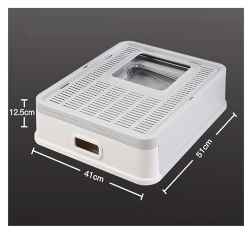 Arenero plegable para gato con tapa azul grande miniatura 2