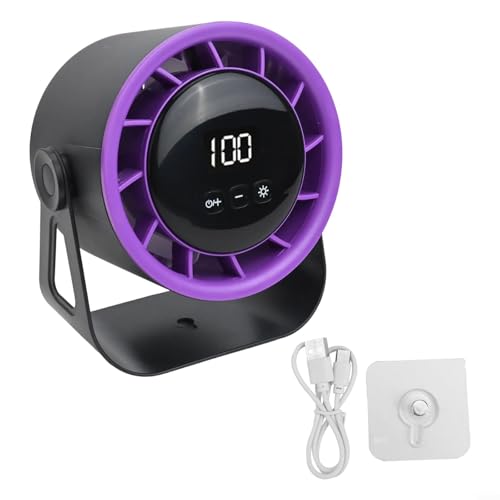 HomeVortex Ventilador de escritorio recargable, ajustes de 100 velocidades, batería de 4000 mAh, pantalla LED, montaje en pared para el hogar, oficina, dormitorio (gris)