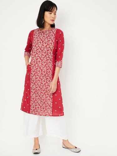 Image of Max Women's Cotton Regular Fit Casual Kurta