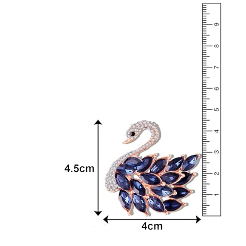 Image of Mahi Sparkling Studed Crystals Swan-Shaped Brooch Clothing Accessories for Women (PABP1101151PR)