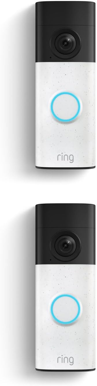 Battery Doorbell 2K (newest model) Retinal 2K with wide-angle video, up to 6x Enhanced Zoom, Two-Way Talk, and Built-In Battery, 2-pack Speckled White