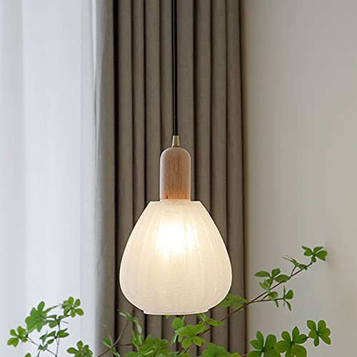 Lámpara de techo E27 retro de madera para iluminación interior y bar 3