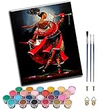 WANGWANGMIAO Malen nach Zahlen für Erwachsene,Sch?ne afrikanische Frau Ölmalerei Malen Zahlen Kits für Anfänger, DIY Leinwand Kunst für Handgemalt Wanddekor Geschenk, 40x50cm,ohne Rahmen