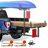 JY PERFORMANCE Truck Bed Extender, Pickup Truck Bed Extender Hitch Mount, 2 in 1 Design Foldable 500lbs Capacity Truck Bed Extension for Kayak Canoe Ladder Lumber