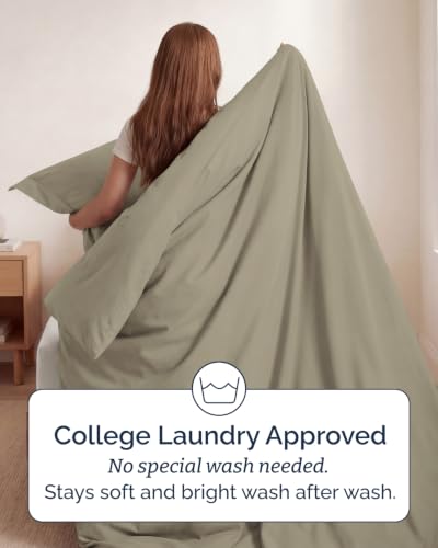 Image of Duvet Cover Twin /Twin XL - 2 Piece Set, College Dorm Room - Khaki
