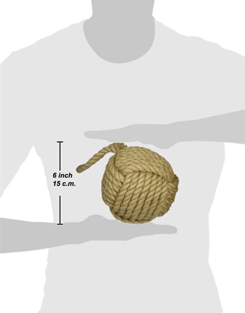Nautical Knot Jute Rope Door Stopper (4 lbs) Jute Door Stops Office Home Interior Decorative Item