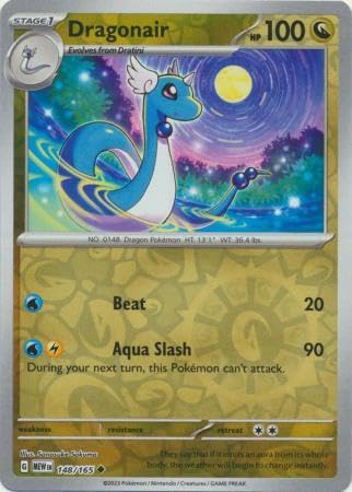 Pokemon - Dragonair 148 165 - Pokemon 151 - Reverse Foil - Single Card - Single Card