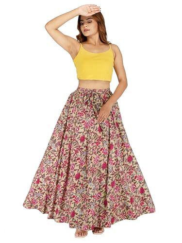 Image of Sttoffa Cotton Printed Women Wear Maxi Long Skirt 40 inch inch Full Length