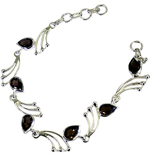 Bracelet en argent massif et quartz fumé astrologique, le cadeau symbolique idéal pour femme