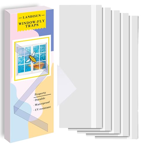 Landisun Fly Trap Indoor Fruit Fly Traps Mosquitos Windows Bug Traps 30 Pack