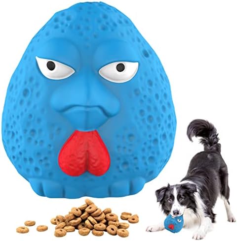 RUXAN Indestructible Dog Chew Toys for Aggressive Chewers, 3 in 1 Beef Flavor Interactive Treat Dispensing Dog Toy, Non-toxic Tough Rubber Teething Toys for Boredom for Medium/ Large Dogs