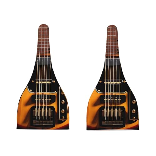 Newborn Baby Hat, Instrumental Guitar Print Soft Top Knot Beanie Cap, Cute Baby Headwear for 0-6 Months Black3