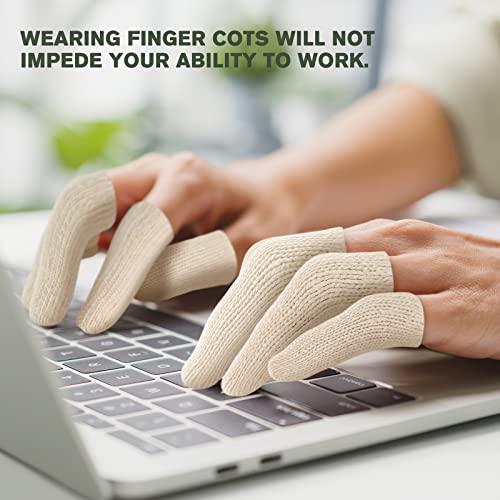 Evridwear 20Pcs Premium Cotton Comfort Cushion Finger Toe Thumb Cot Sleeves Protect Fingertips Hand Eczema Skin Cracking Calluses Wicks Moisture Jewelry Clean Smudges (Short Length) #TOP4