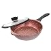 ROSSETTO Sauteuse avec couvercle Poêle à frire Revêtement Anti-adhérent Fonte d'Aluminium Tous Feux dont Induction Sans PFOA (28 cm, Cherry Wood)