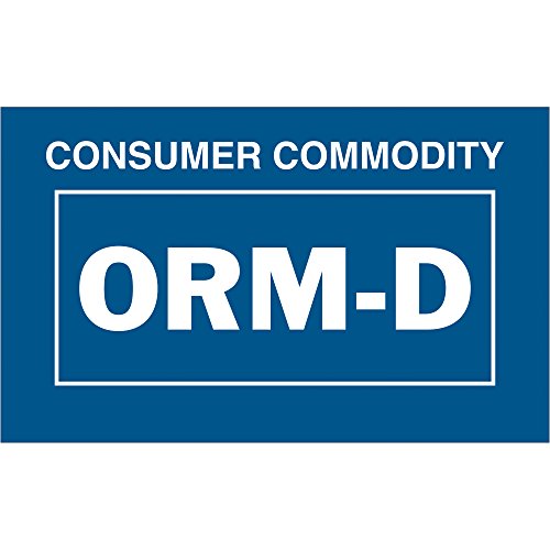 Top Pack Supply 'Consumer Commodity ORM-D' Labels/Stickers, 1 3/8' x 2 1/4', Blue/White, 500 Labels Per Roll (1 Roll)