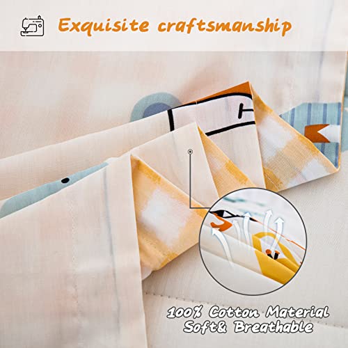 Drucon Cartoon Truck Toddler Comforter Set 4Pcs Cotton Bedding Soft Reversible Bedding Set For All Season (1 Comforter,1 Flat Sheet, 1 Fitted Sheet And 1 Pillowcase) #TOP6