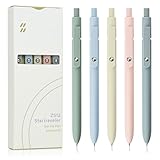 YOXMJDB Gel Pens, 5 Pcs 0.5mm Fine Point Smooth Writing Japanese Cute High-End Series Black Ink Pens for Journaling Note Taking, School Office Supplies for Women Men (5 Pcs Morandi)
