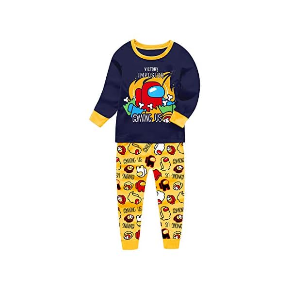 N /D Kinder Jungen Among Us Pyjama You Looking Sus Bro Impostor Charakter Baumwolle Pjs Nachtwäsche Set