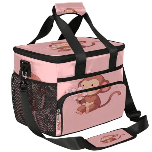 Animal Insulated Picnic Backpack Lunch Box for Women Men Picnic Basket Tote Lunch Bag Picnic Bag Portable Lunch Bags for Picnic, Beach, Work, Trip,Office, Camp Monkey
