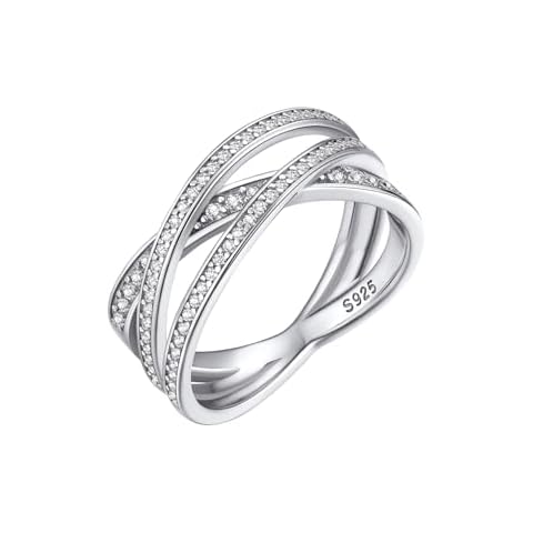 Bestyle Criss Cross Sterling Silver Ring Cover