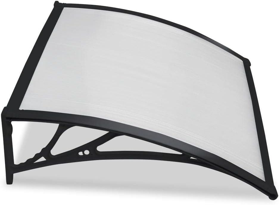Yaheetech Front Door Canopy Outdoor Awning, Window Garden Canopy Patio Porch Awning, Rain Shelter Cover 120 x 80 cm Black