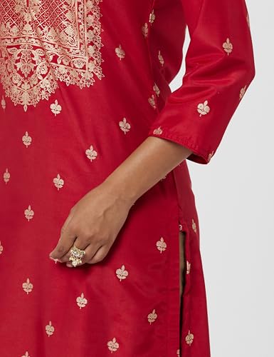 Image of BIBA Women Art Silk Straight Fit Printed Kurta