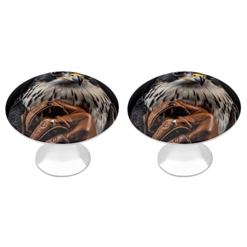 RLDOBOFE 2 Pack Falcon in Hand Cabinet Knobs Pull Round Drawer Knobs