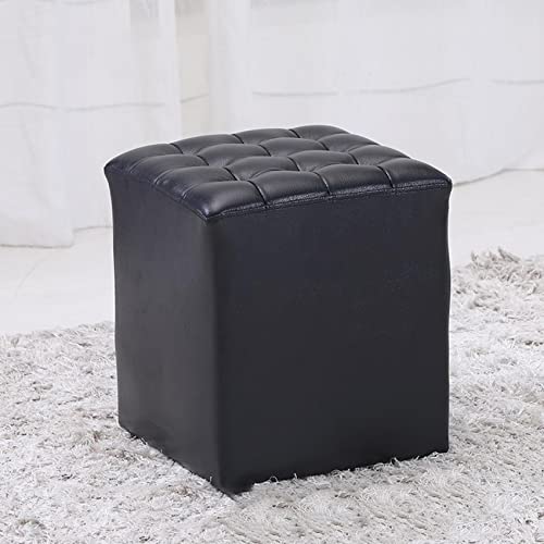 Tabouret à langer carré en cuir noir pour chambre de bébé