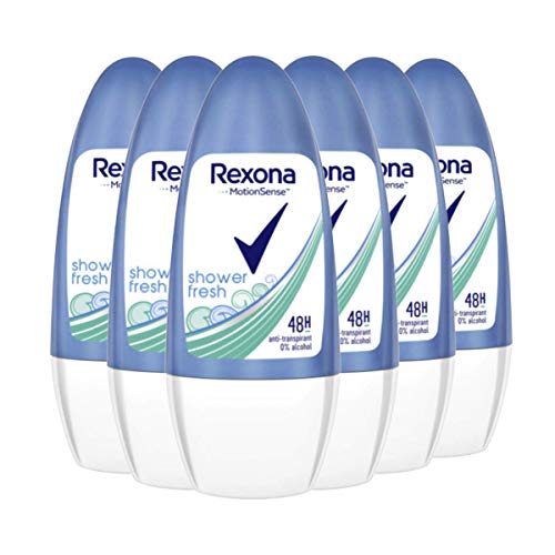 Rexona Shower Fresh Lot de 6 déodorants roll-on Femme 50 ml