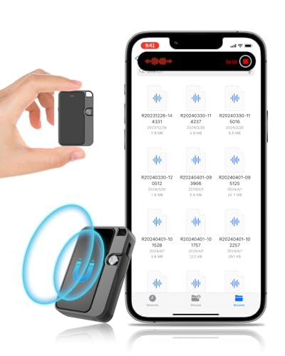 128GB Digital Voice Recorder - Voice Activated Recorder with DSP Noise Reduction for Lectures Meetings, Audio Recorder with Built-in OTG Data Cable, Compatible with Windows iOS Smart Phone
