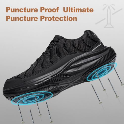 Image of LARNMERN Puncture Proof Cushioned Steel Toe Shoes for Men | Breathable ASTM Wide Toe Lightweight Fashional Style Comfort Slip Resistant Multiple colors available