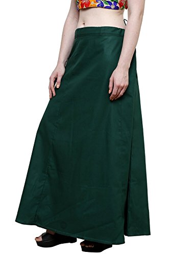 CRAFTSTRIBE Women Solid Inskirt Underskirt Skirt Saree Petticoat Indian Sari Innerwear Dark Green