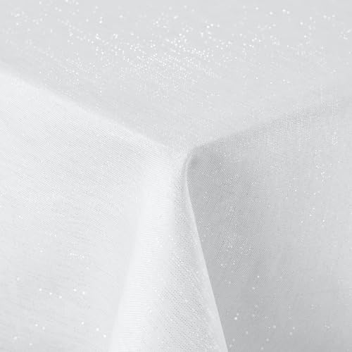 Spotjoy Glitzer Leinenoptik Tischdecke Abwaschbar Tischtuch Lotuseffekt Leinendecke Wasserabweisend Tischwäsche