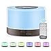 TopHomer Diffusore di aromi da 700 ml, umidificatore a ultrasuoni con telecomando, umidificatore per ambienti elettrico con 7 colori, tipo D con spina UK