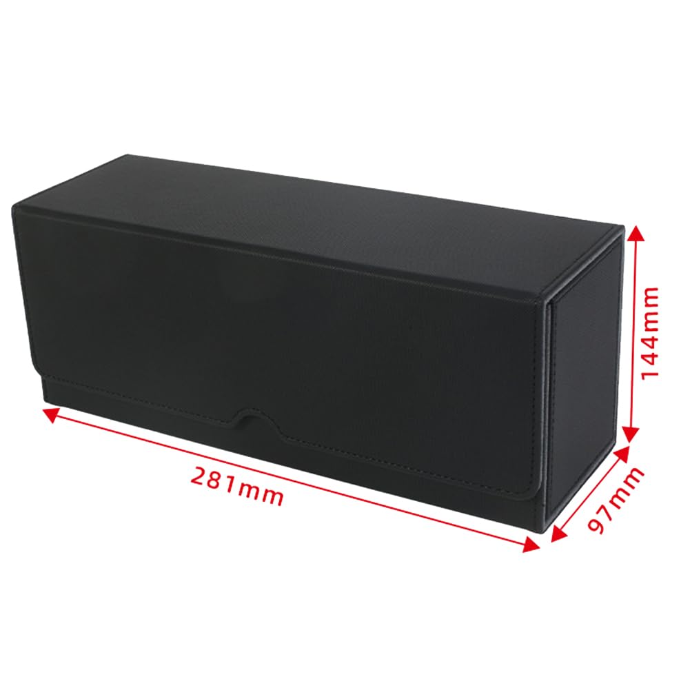 Boîte de rangement de cartes avec plateau pour dés, étui pour jeux de cartes 4 en 1 avec capacité pour plus de 300 cartes, organiseur de cartes magnétique noir