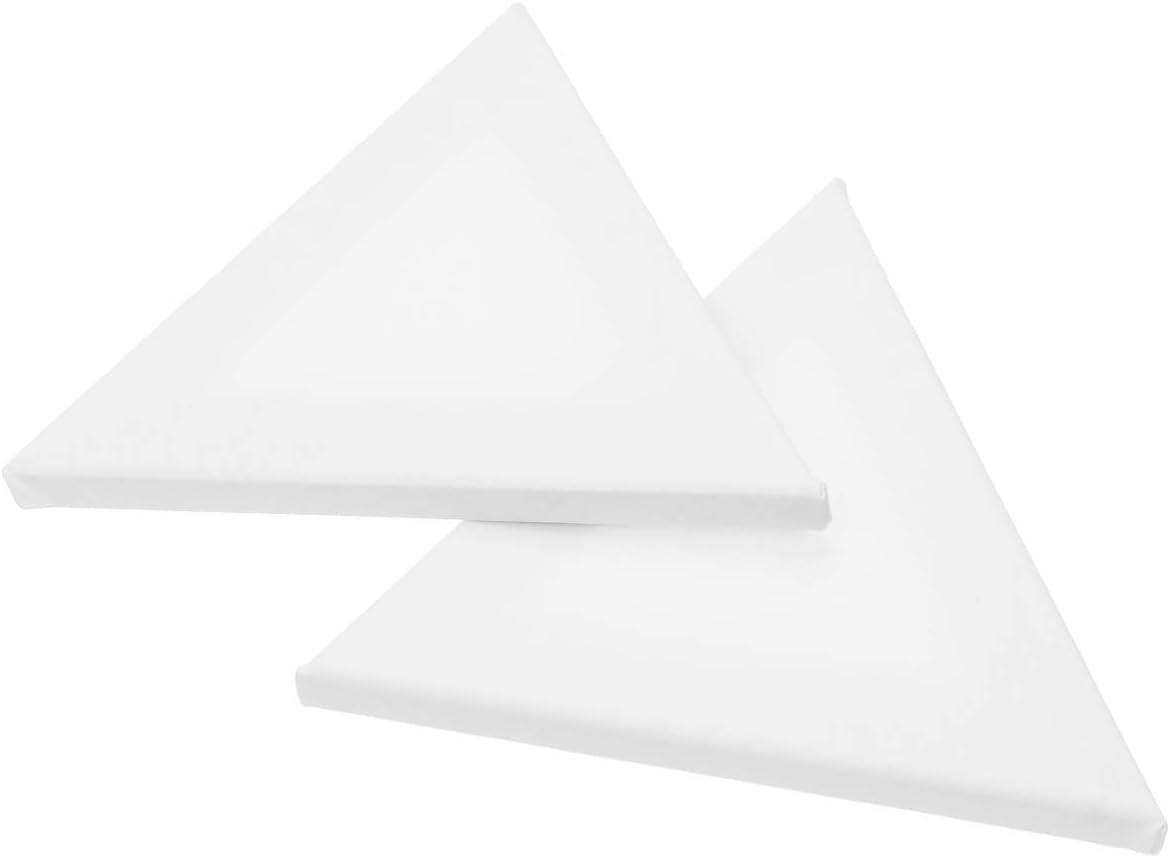 2pcs Stretched Canvas Irregular Pre Stretched Canvas for Painting Drawing Boards for Oil Acrylic Painting and Crafts 12x12 Inch (Triangle)