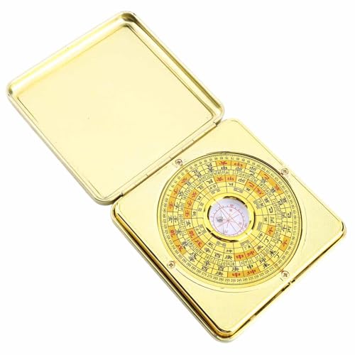 Brújula Feng Shui Luo Pan de hierro con tapa abatible miniatura 2