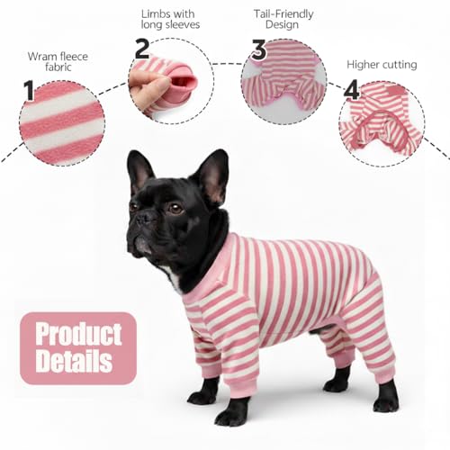 Suéter rayado para perros bulldog XL miniatura 2