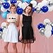 60pcs Blue White Silver Balloons, 12 Inch Royal Blue Metallic Silver Balloons for Class of 2025 Graduation Birthday Wedding Father’s Day Party Decorations