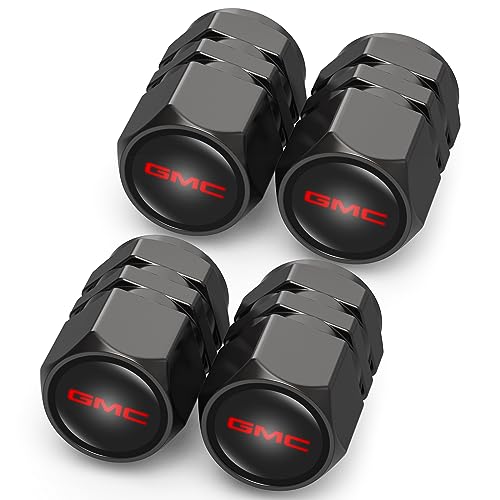 Alloy Valve Stem Caps Compatible with GMC Sierra Denali Canyon Terrain Yukon Jimmy Acadia, Car Tire Valve Caps, 4 PCS