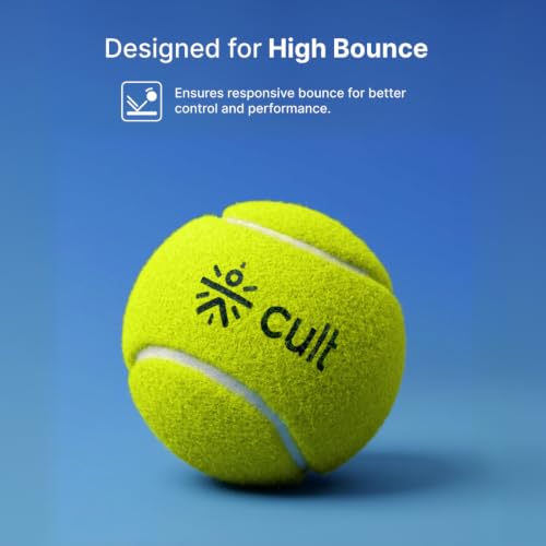 Image of CULT Tennis Cricket Balls Green - Pack of 6 Practice & Training Balls for Men, Women & Kids Durable Rubber Core, Soft Felt Cover, High Bounce, All-Court Use