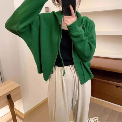 Women Lapel Short Solid Long Sleeves Knitted Cardigan Casual Hoodie Jumper Coat2