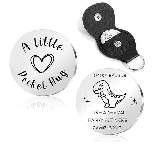STARKET Fathers Day Gift Daddysaurus Dad Valentines Day Gifts For Daddy Keyrings For Men Birthday Gift For Dad Who Wants Nothing Daddy To Be Birthday Gifts For Men