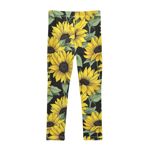 Girls' Leggings Flowers Sunflower Kids Yoga Tights Pants 1 Pack 208575622