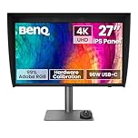 BenQ Creative Pro PD2770U 27" 4K Color Management Monitor, Hardware Calibration, 99% Abobe RGB/DCI-P3, 100% Rec.709, 96W USB-C, Daisy Chain, KVM, Height Adjustable, for Graphic & Video Editing Studios