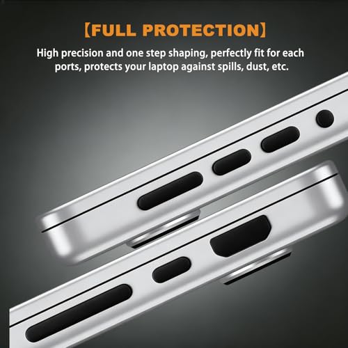 9 PCS Dust Plug Cover for MacBook Air 13.6" 15.3" M4 M3 M2, MacBook Pro 14 16 M5 M4 M3 M2 M1, MacBook Pro 13 M2 M1, Dust Plug for HDMI, Thunderbolt,SD,Charger Port,Headphone & 2PCS Webcam Cover Slide by MUBUY-GOL - Image 4