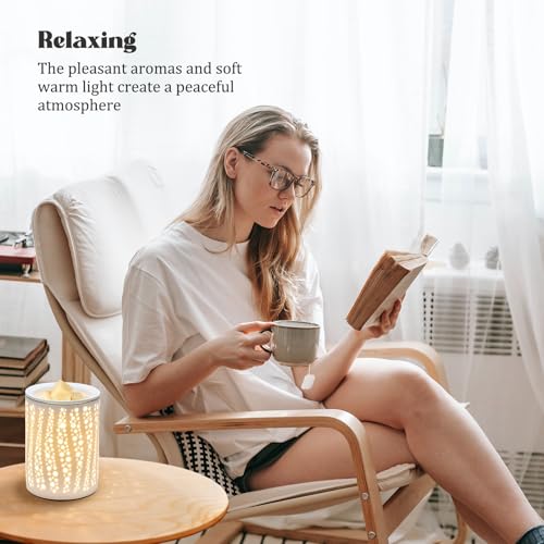 Wax Melt Warmer, Essential Oil Burner, 3-in-1 Heater Removable Tray for Warming Scented Candles to Bedroom Living Room Decor, Ideal Gift for Valentines Mother's Day, Spa and Aromatherapy (Polka Dot) - Thumbnail 2