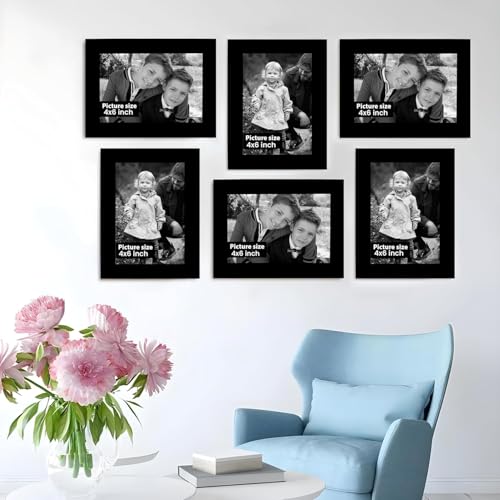 Image of Art Street Set of 6 Wall Photo Frames, Wall Hanging Picture Frame for Home, Living Room, Study Room Decor & Office Decor (Color: Brown, Size 4x6 Inch)