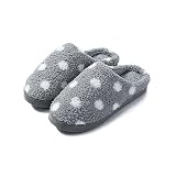 JITEM Slippers - Zapatillas de lunares para mujer y hombre, suaves de espuma viscoelástica para el hogar, zapatillas de invierno cálidas y esponjosas para el dormitorio de una pareja de pelo